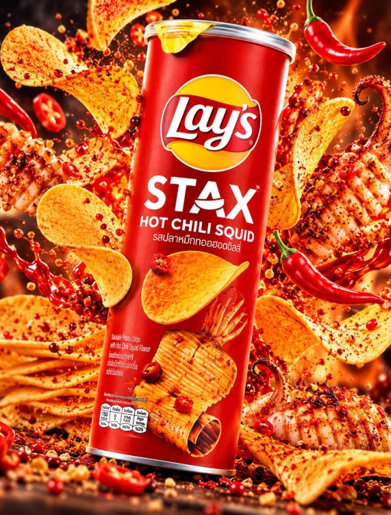 Lay's Stax Hot Chili Squid